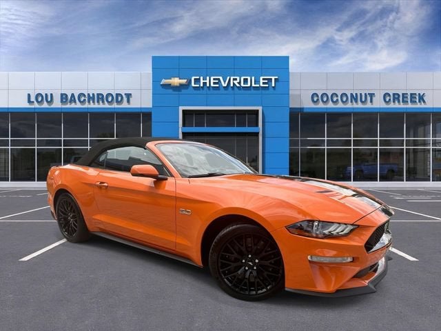 2021 Ford Mustang GT Premium in Orange — front three-quarter view