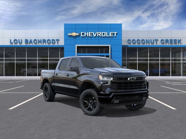 2026 Chevrolet Silverado 1500 RST in Black — front three-quarter view