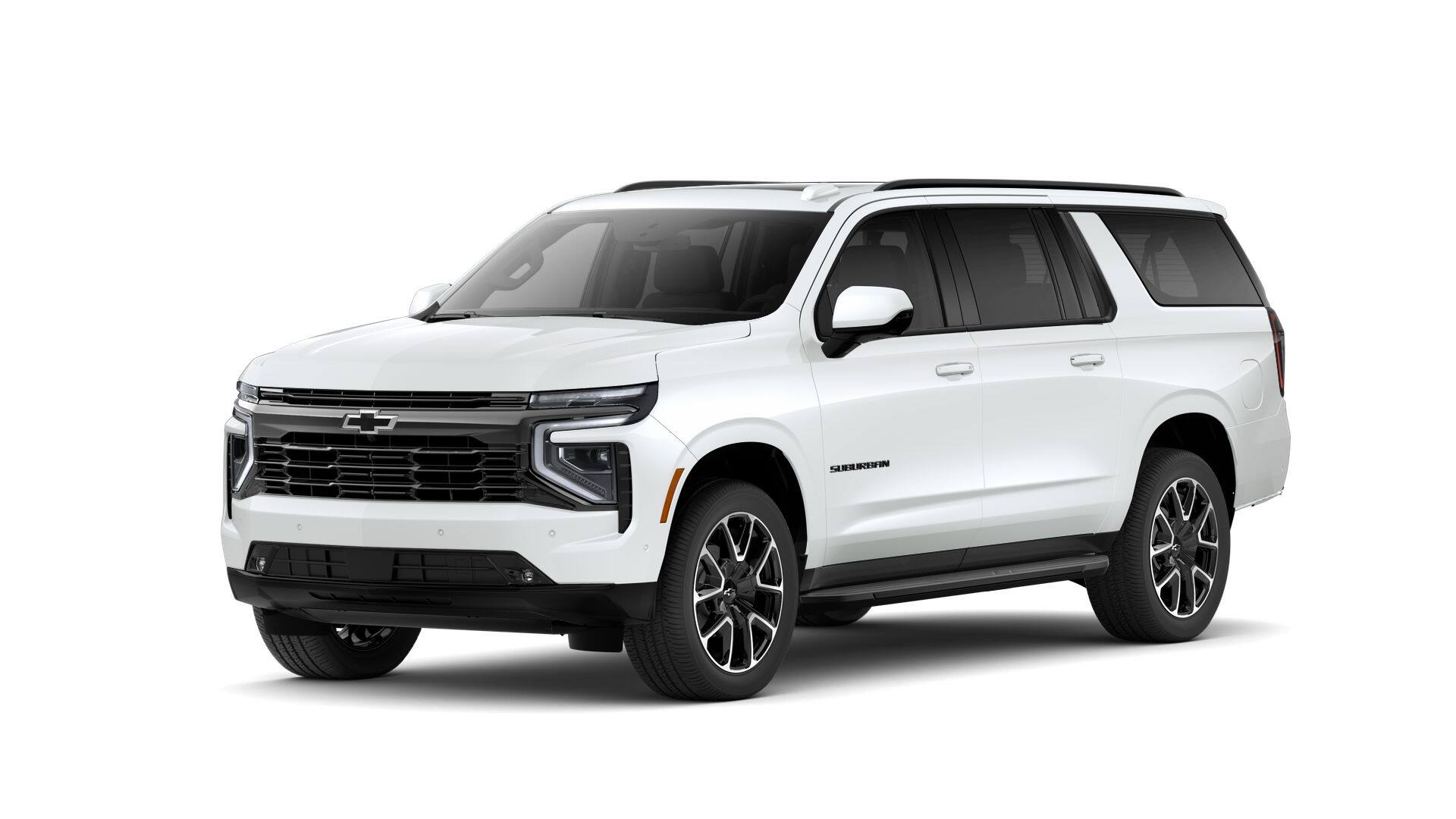 2026 Chevrolet Suburban RST in Summit White — front three-quarter view
