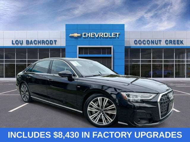 2023 Audi A8 4DR L QTRO 55 TFS in Black — front three-quarter view