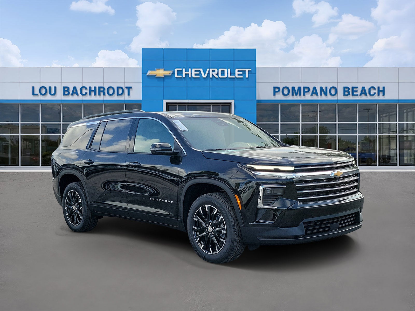 2026 Chevrolet Traverse LT in Mosaic Black Metallic — front three-quarter view