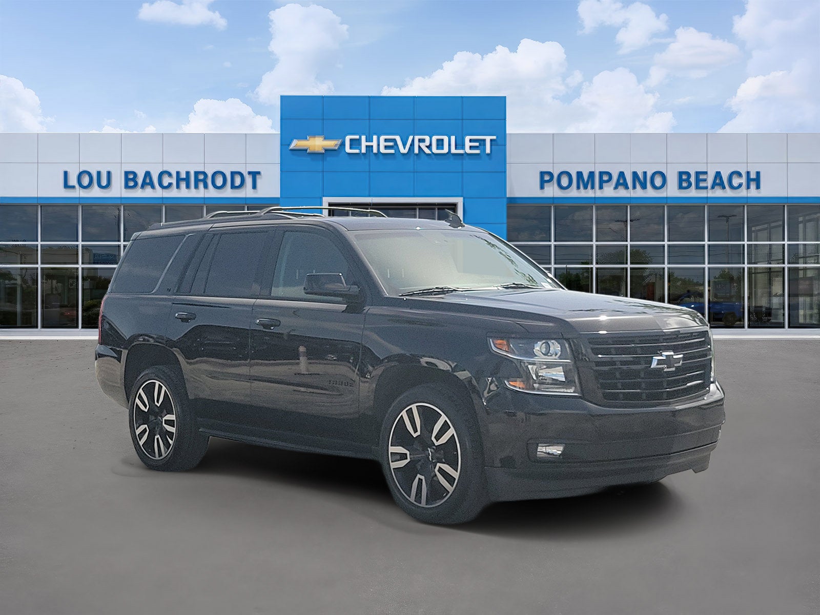 2019 Chevrolet Tahoe LT in Black — front three-quarter view