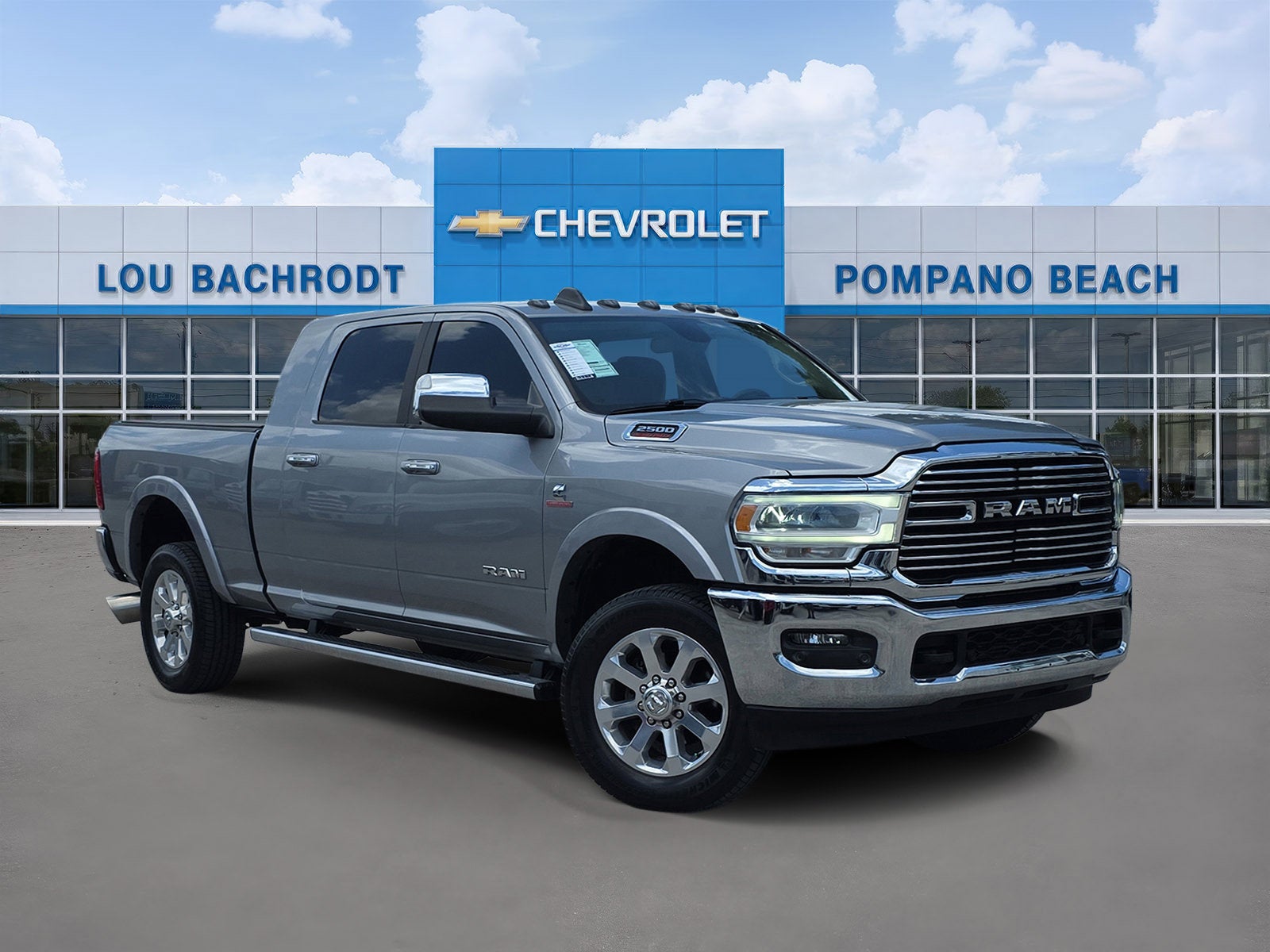 2019 RAM 2500 Laramie in Billet Silver Met — front three-quarter view