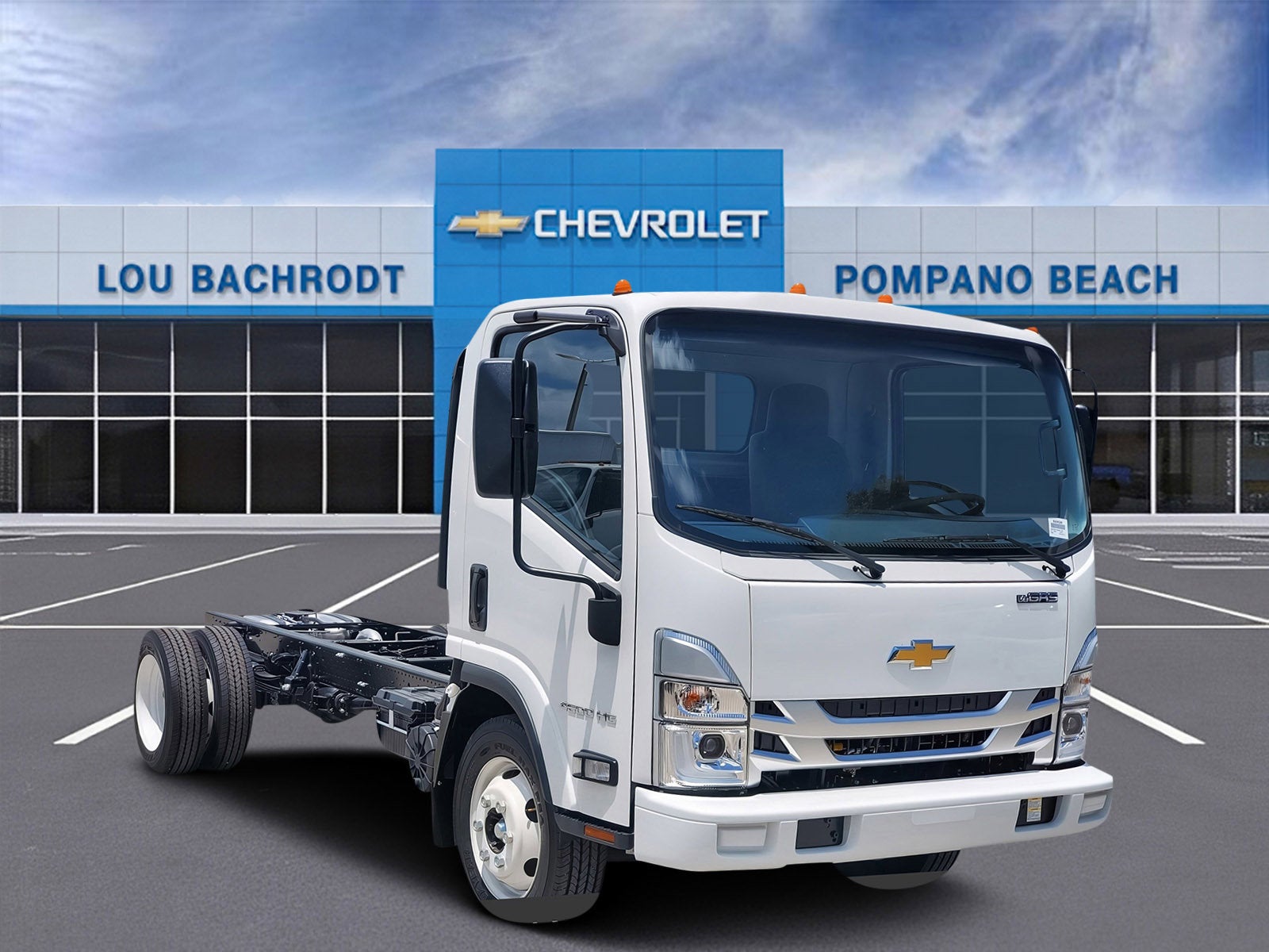 2025 Chevrolet Low Cab Forward 4500 HG Base in Arc White — front three-quarter view