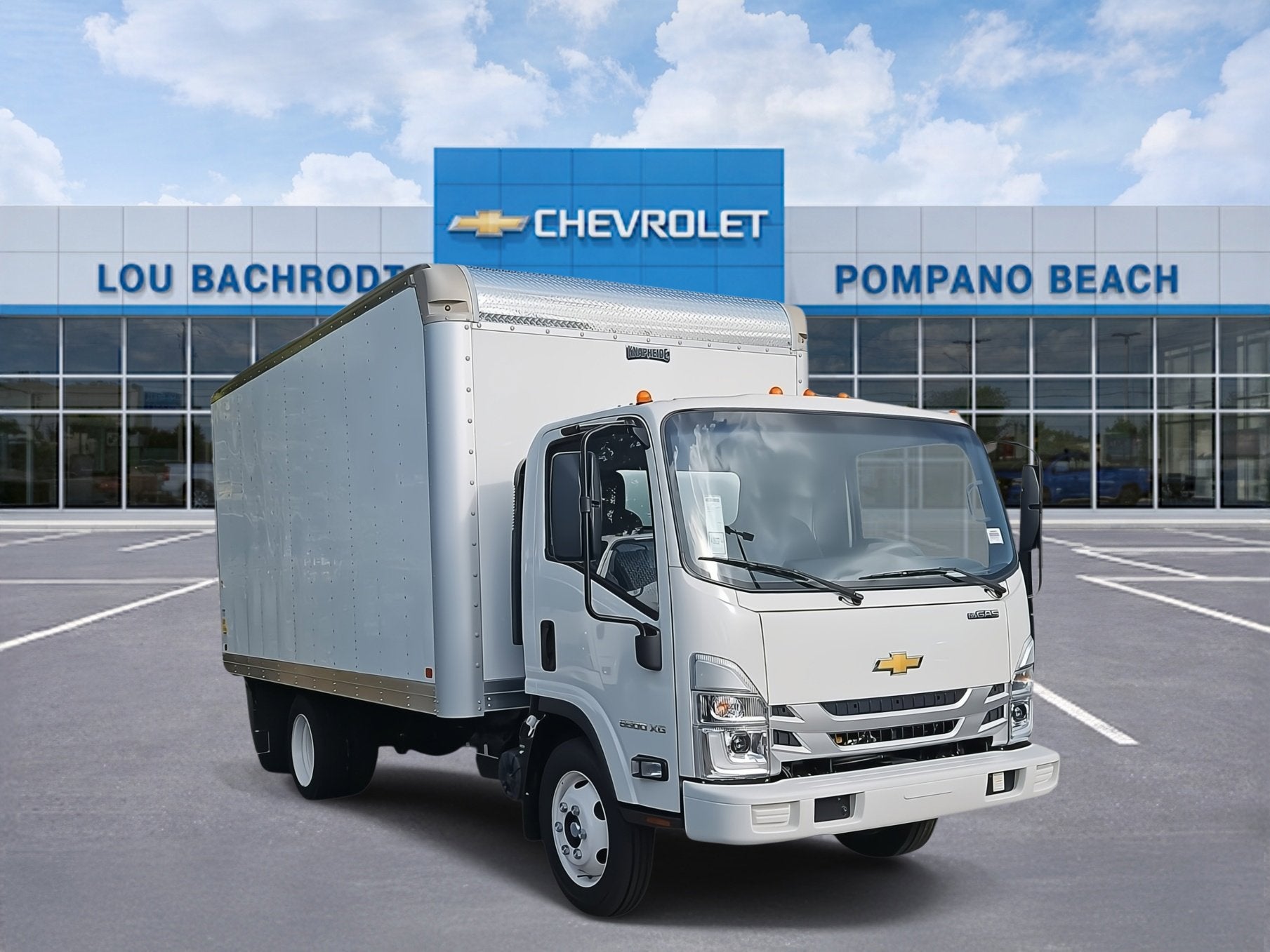 2025 Chevrolet Low Cab Forward 5500 XG Base in Arc White — front three-quarter view