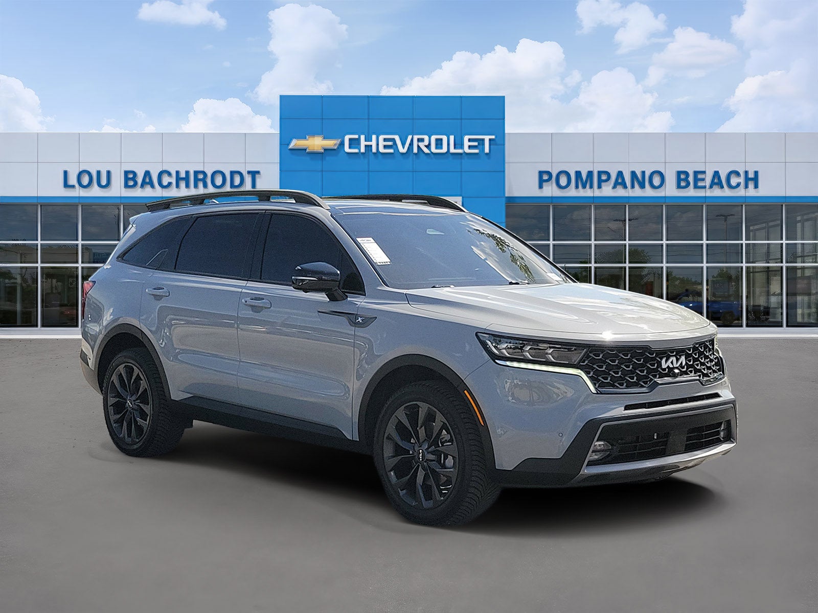 2022 Kia Sorento X-Line SX Prestige in Wolf Gray — front three-quarter view
