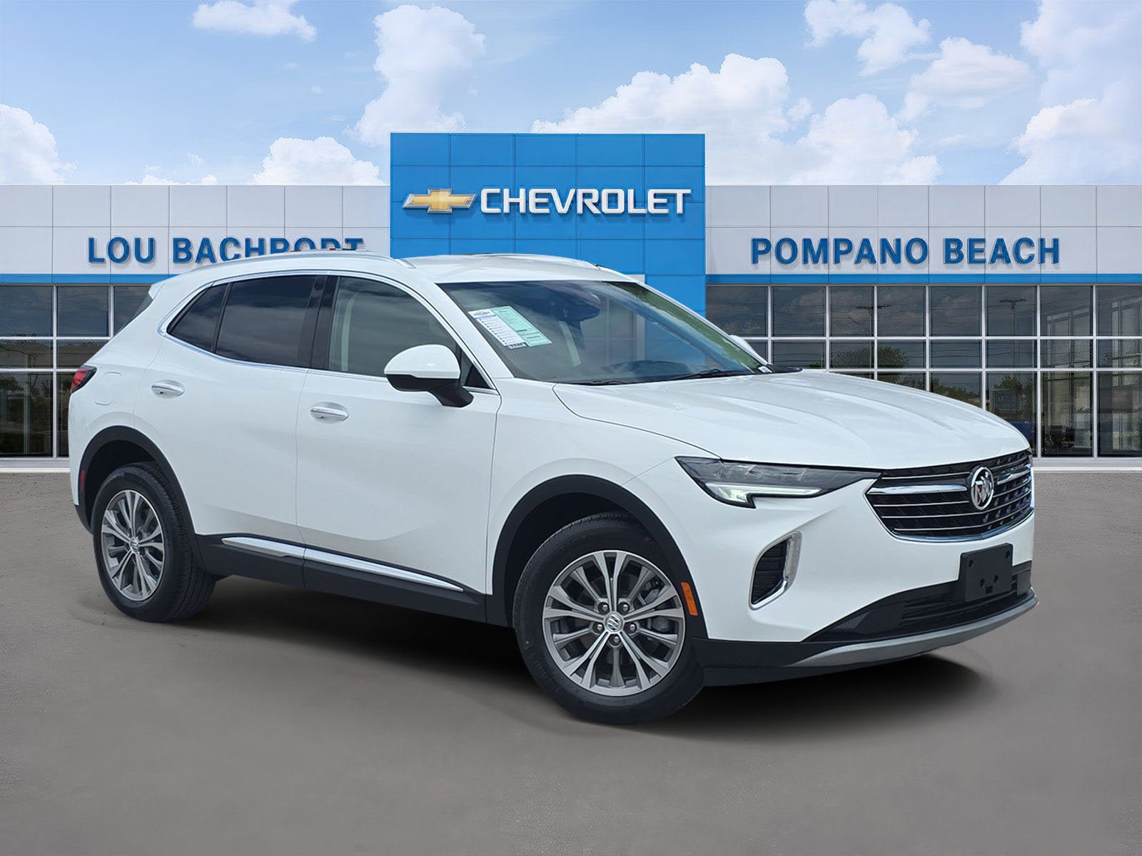 2022 Buick Envision Preferred in Summit White — front three-quarter view